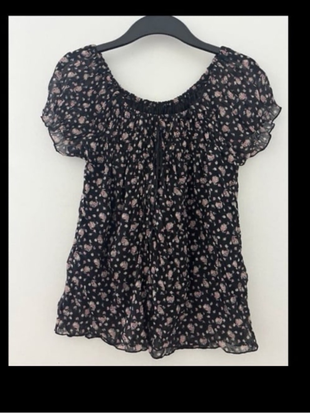 Floral Black Blouse